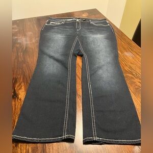 Love Indigo Dark Wash Denim Bootcut Jeans 5 Pocket Design Women’s Size 20